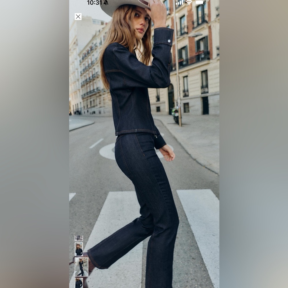 Zara Dark Denim Jacket and Pants Set! Xs NWT - Picture 3 of 3
